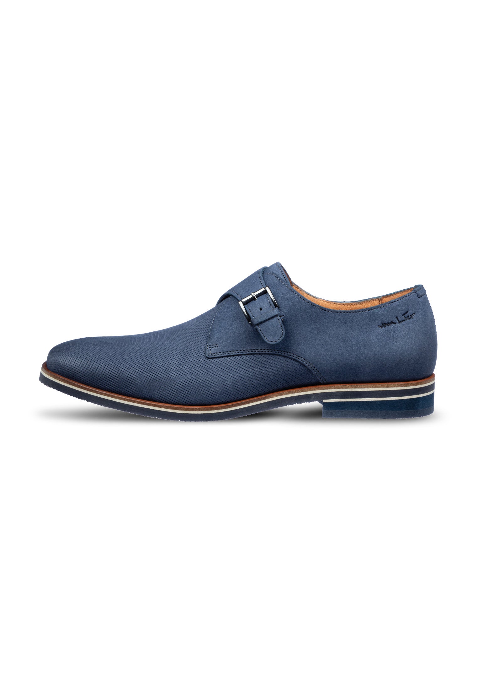 Blauw nubuck Amalfi gespschoen