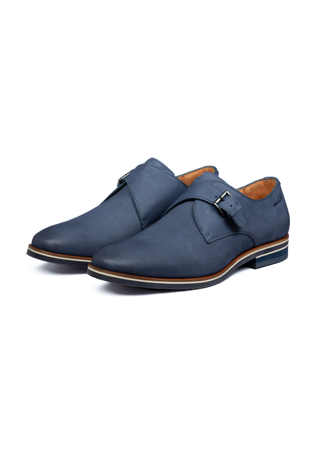 Blauw nubuck Amalfi gespschoen