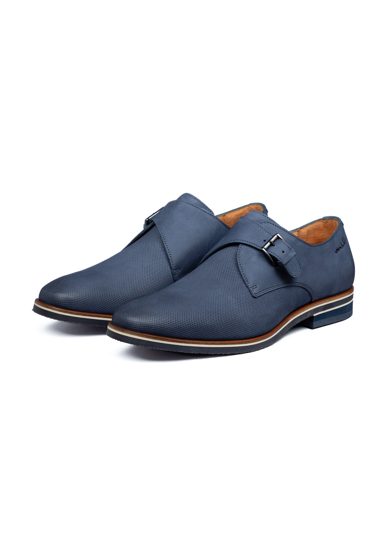 Blauw nubuck Amalfi gespschoen