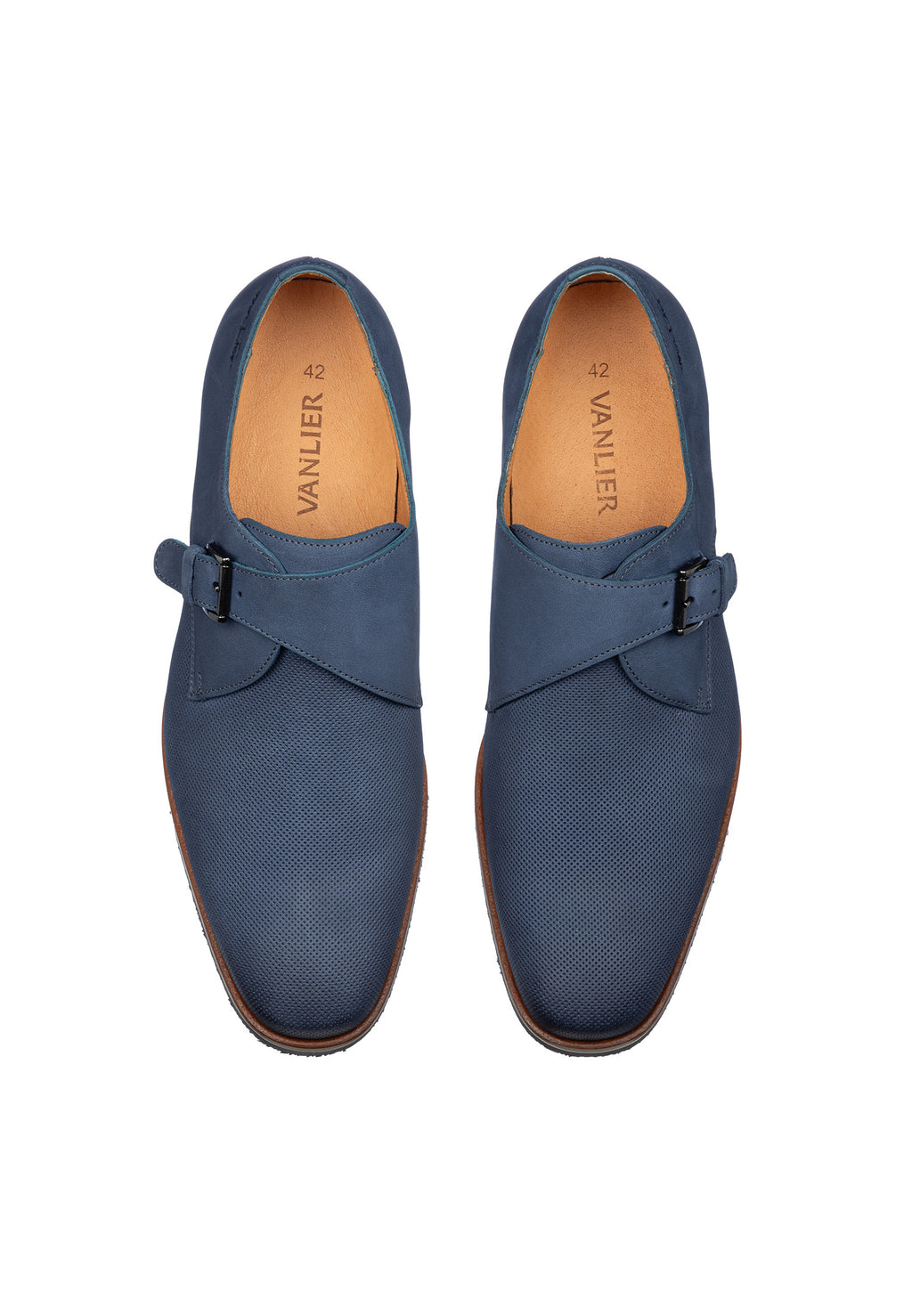 Blauw nubuck Amalfi gespschoen