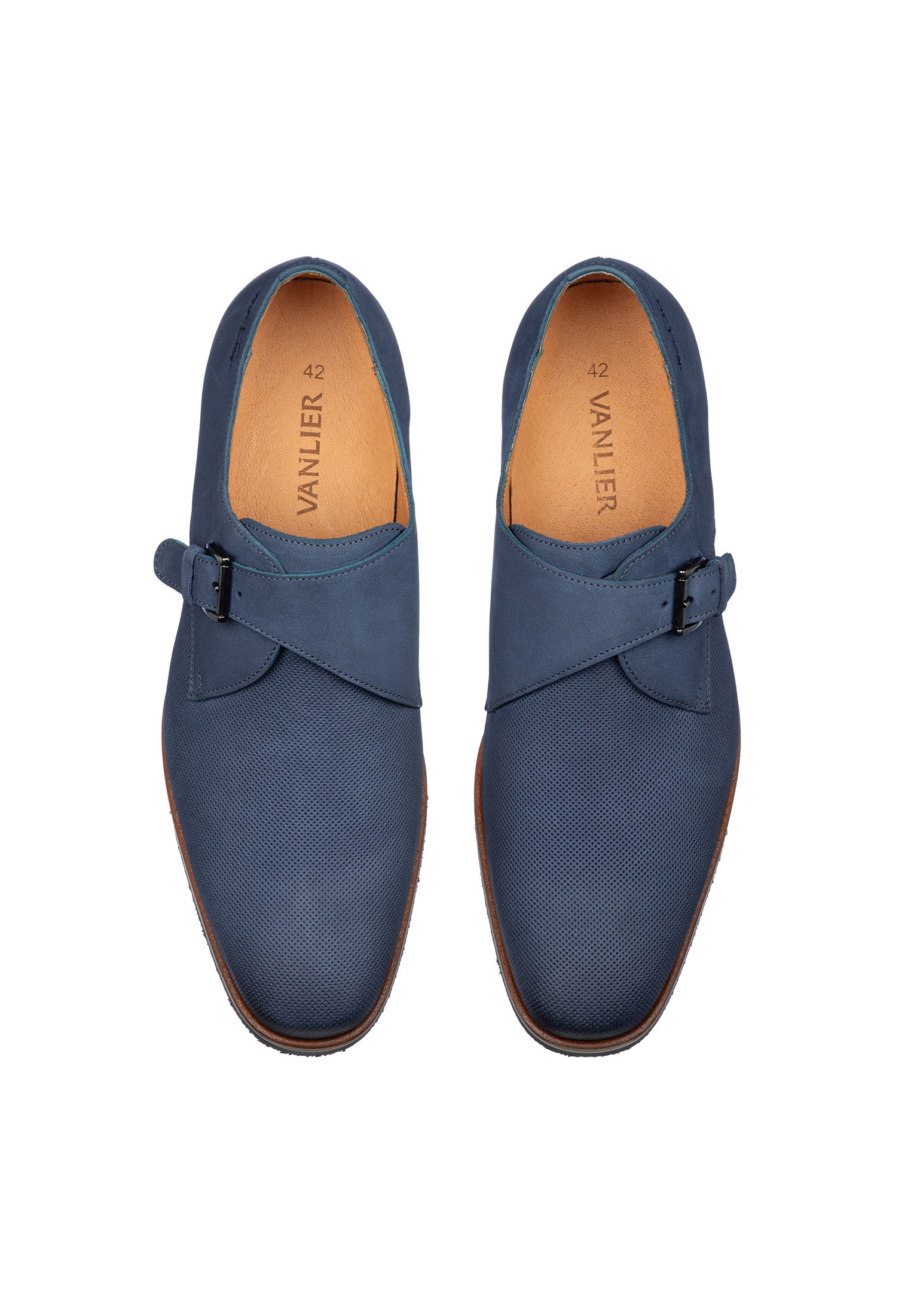 Blauw nubuck Amalfi gespschoen