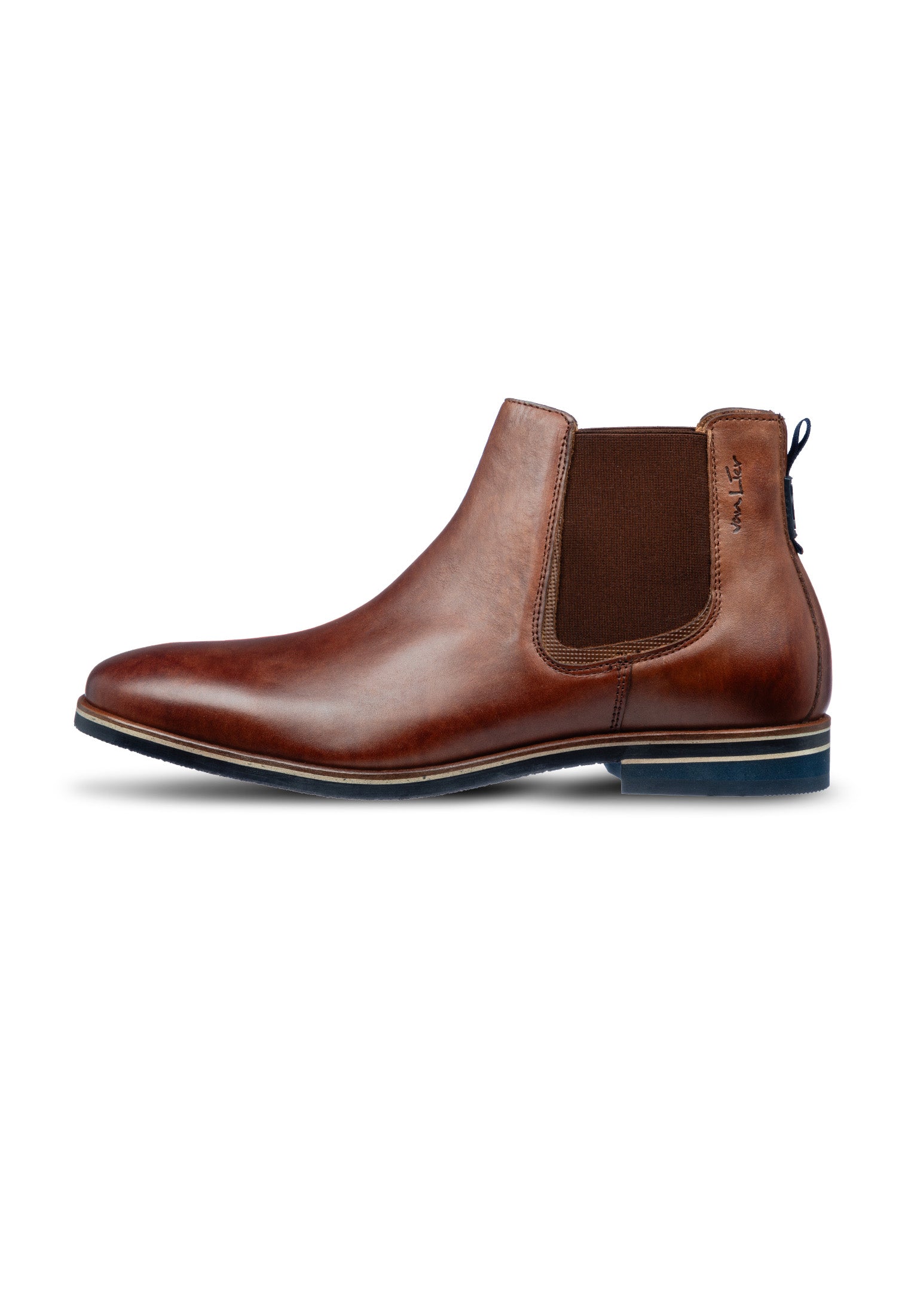 Licht cognac gladleren Amalfi chelsea boot