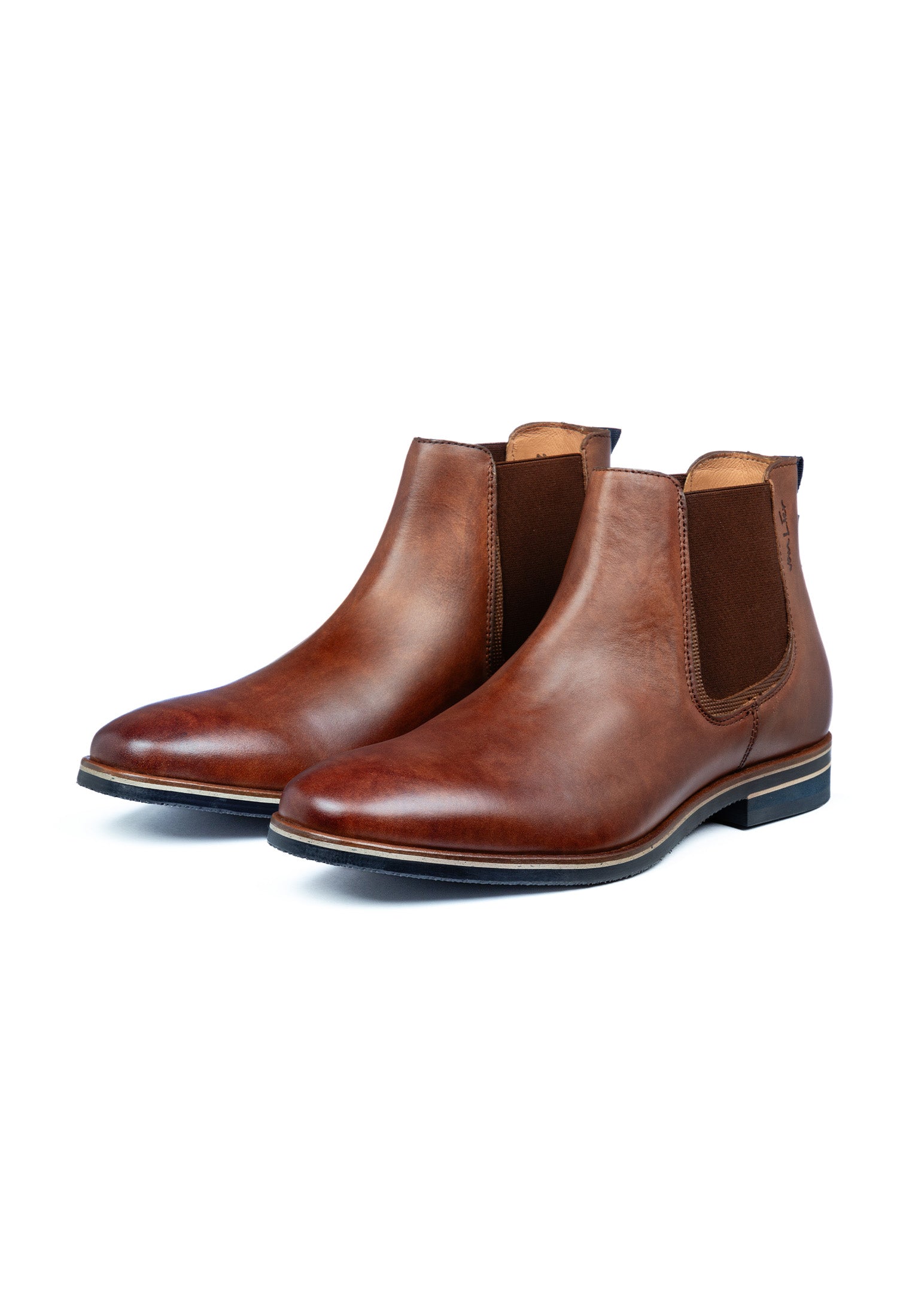 Licht cognac gladleren Amalfi chelsea boot