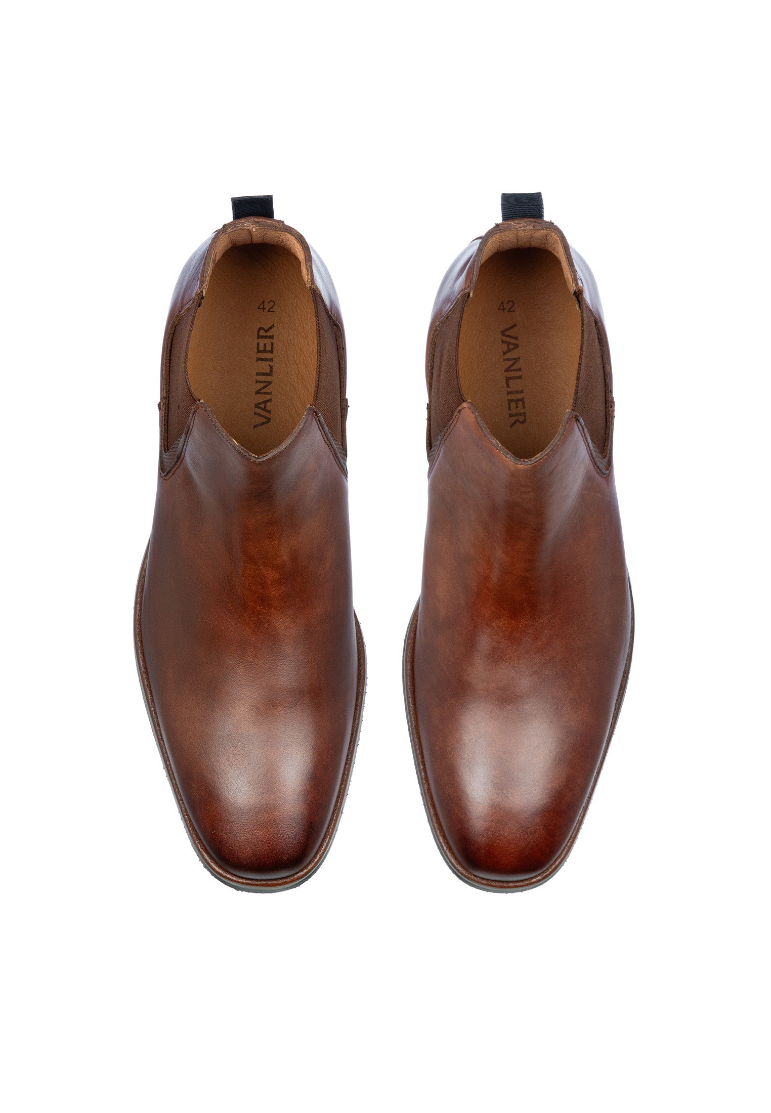 Licht cognac gladleren Amalfi chelsea boot