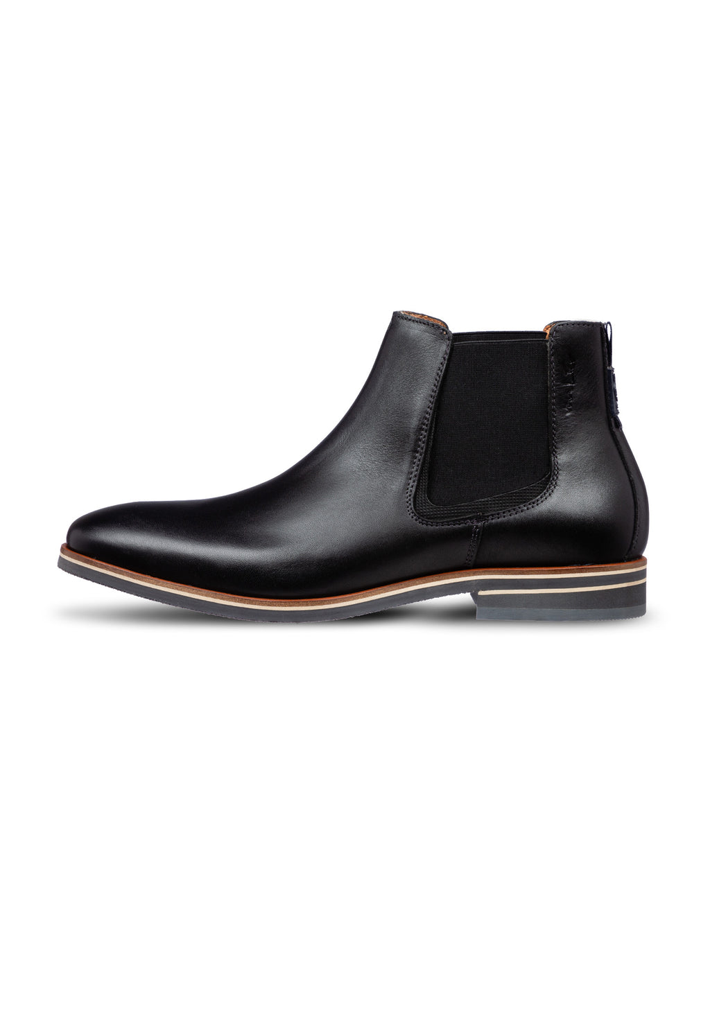 Zwart gladleren Amalfi chelsea boot