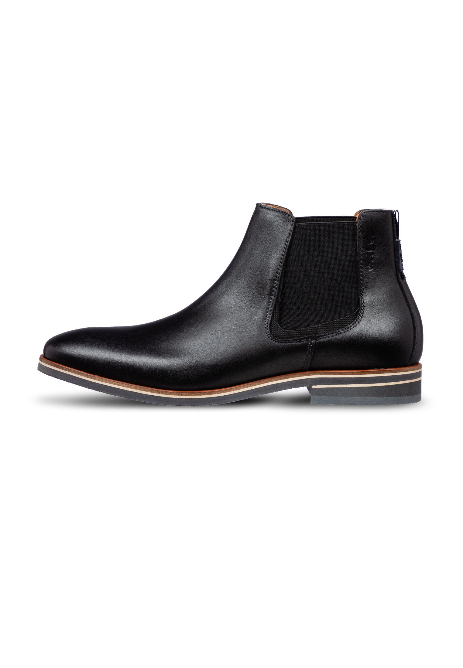 Zwart gladleren Amalfi chelsea boot