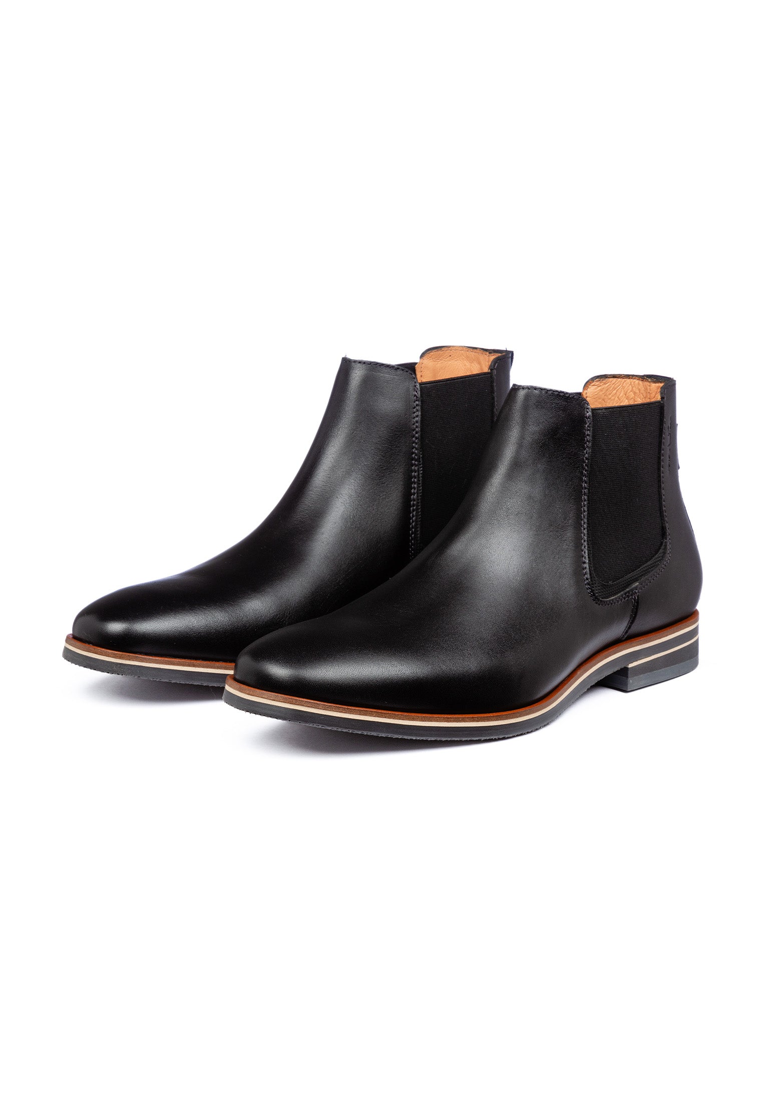 Zwart gladleren Amalfi chelsea boot