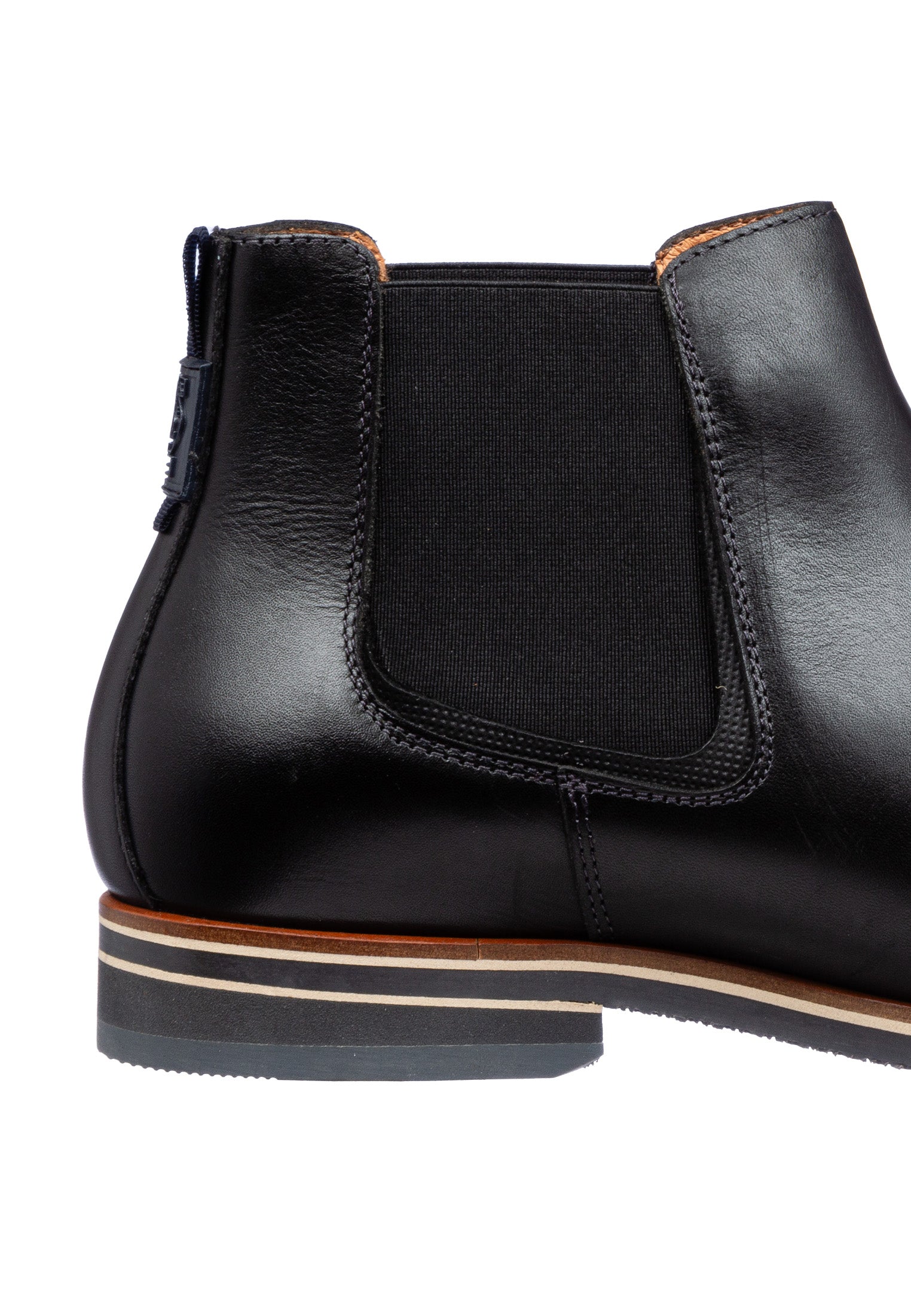 Zwart gladleren Amalfi chelsea boot