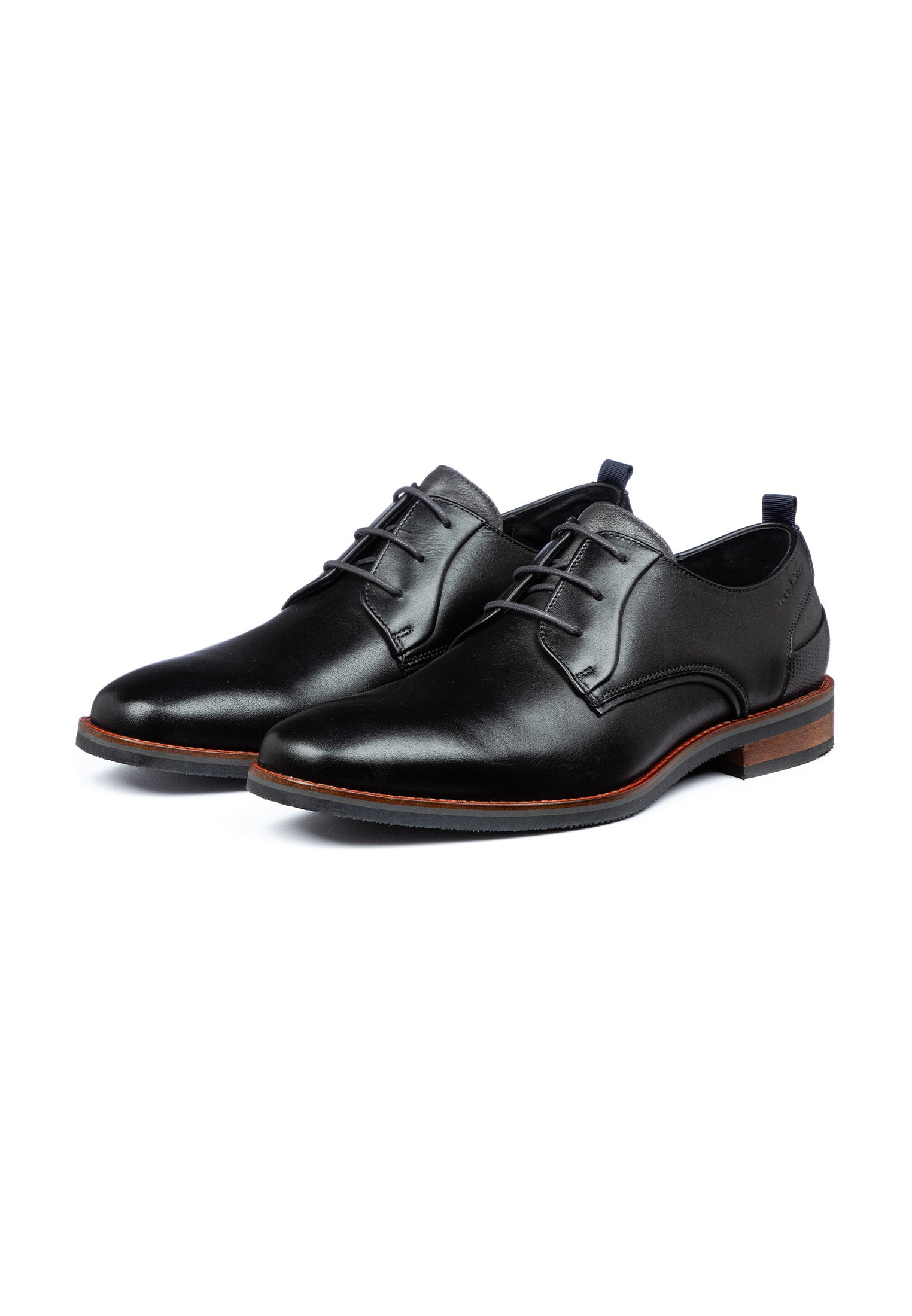 Zwart gladleren Amalfi veterschoen