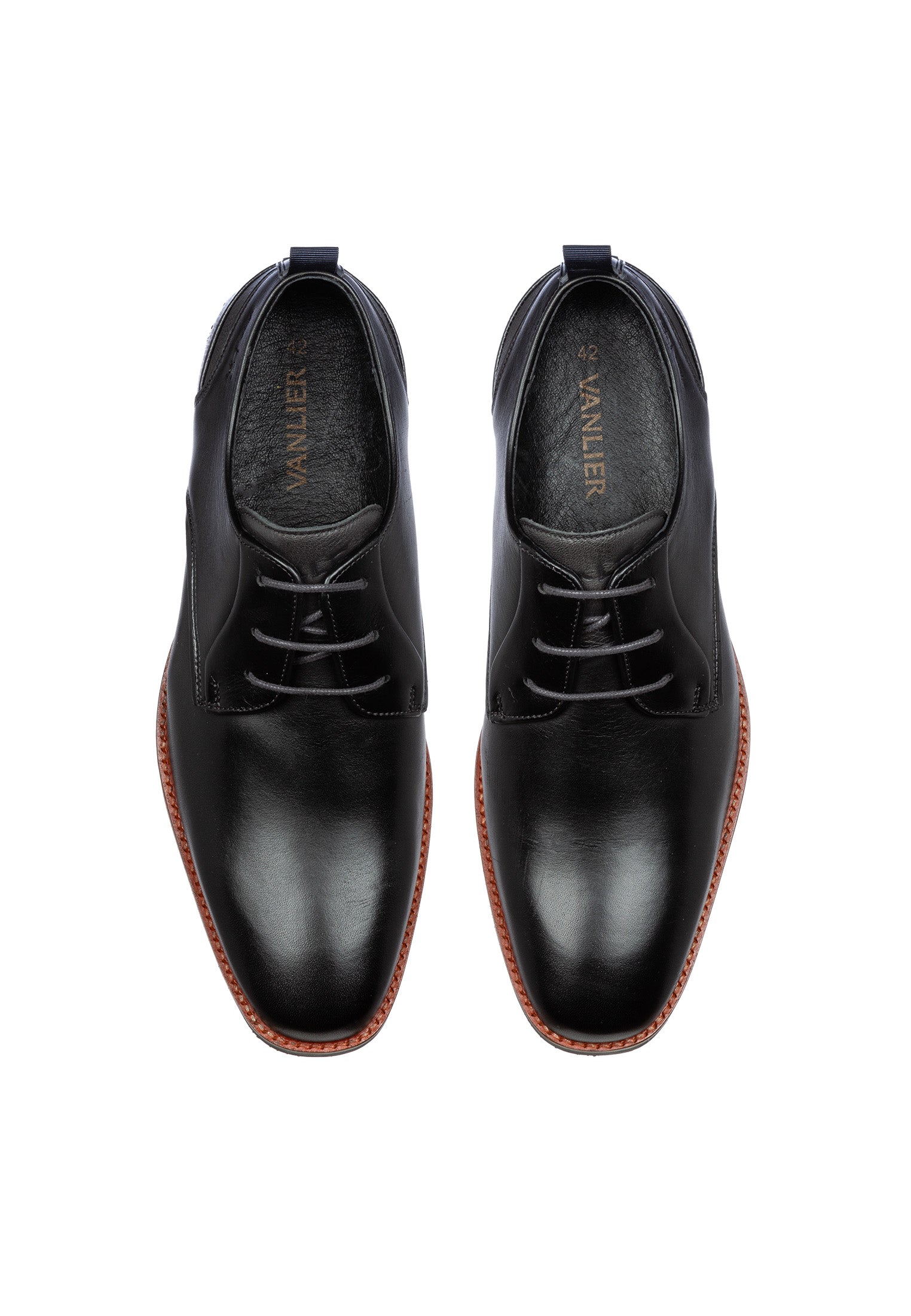 Zwart gladleren Amalfi veterschoen