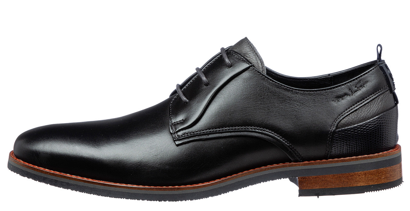 Zwart gladleren Amalfi veterschoen