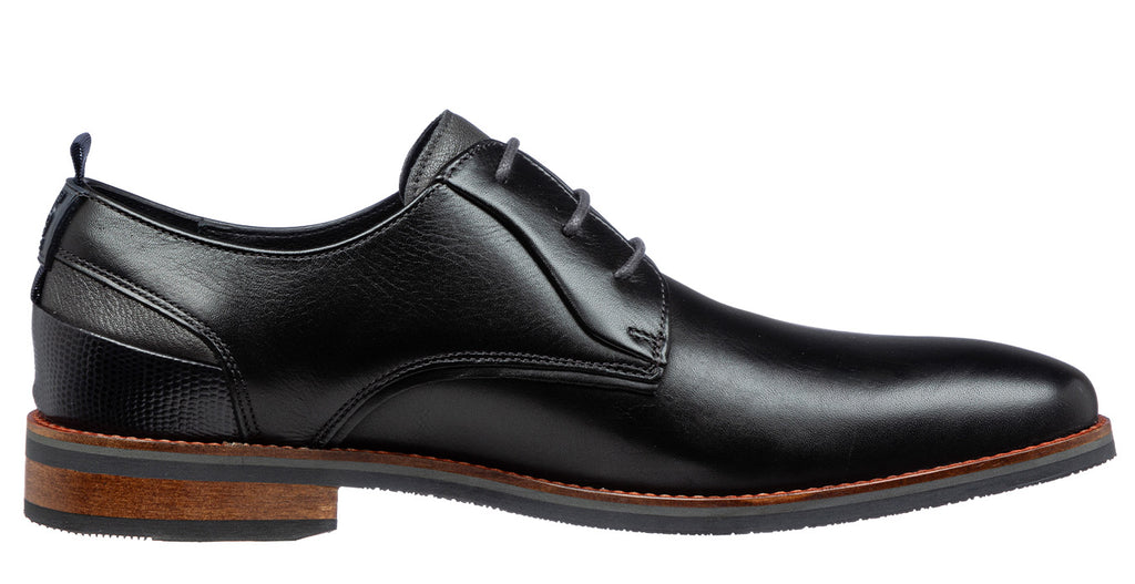 Zwart gladleren Amalfi veterschoen
