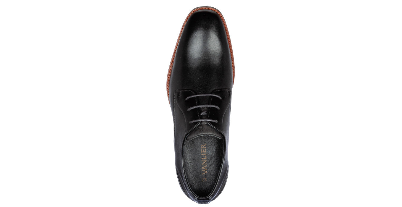 Zwart gladleren Amalfi veterschoen