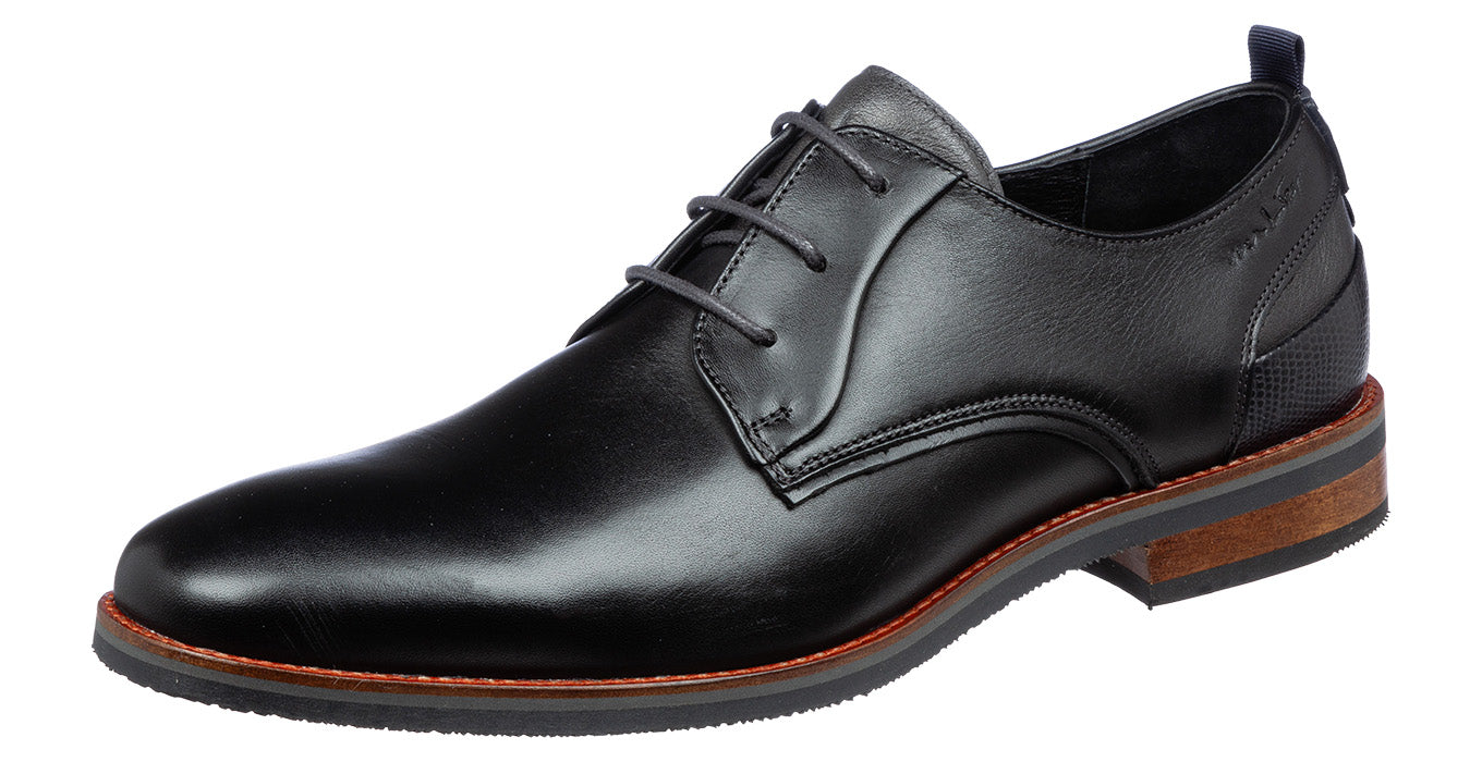Zwart gladleren Amalfi veterschoen