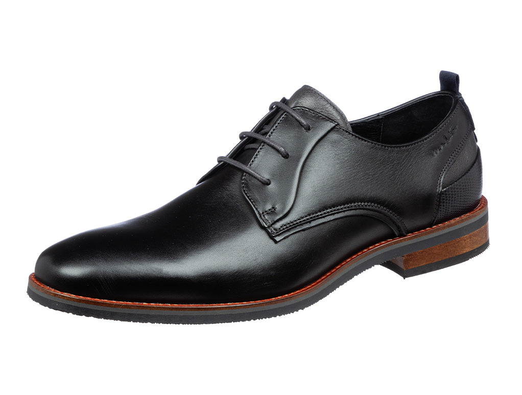 Zwart gladleren Amalfi veterschoen