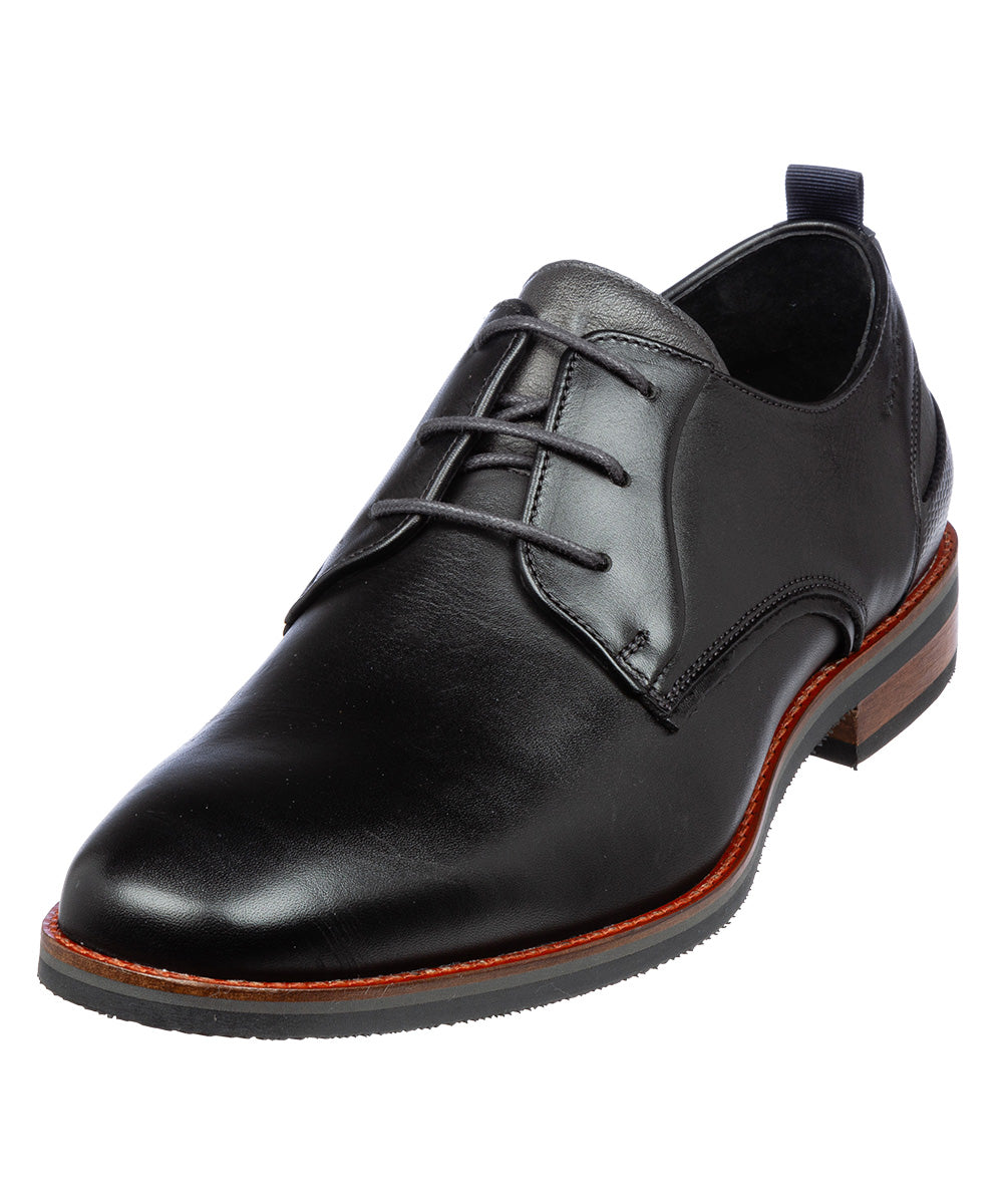 Zwart gladleren Amalfi veterschoen