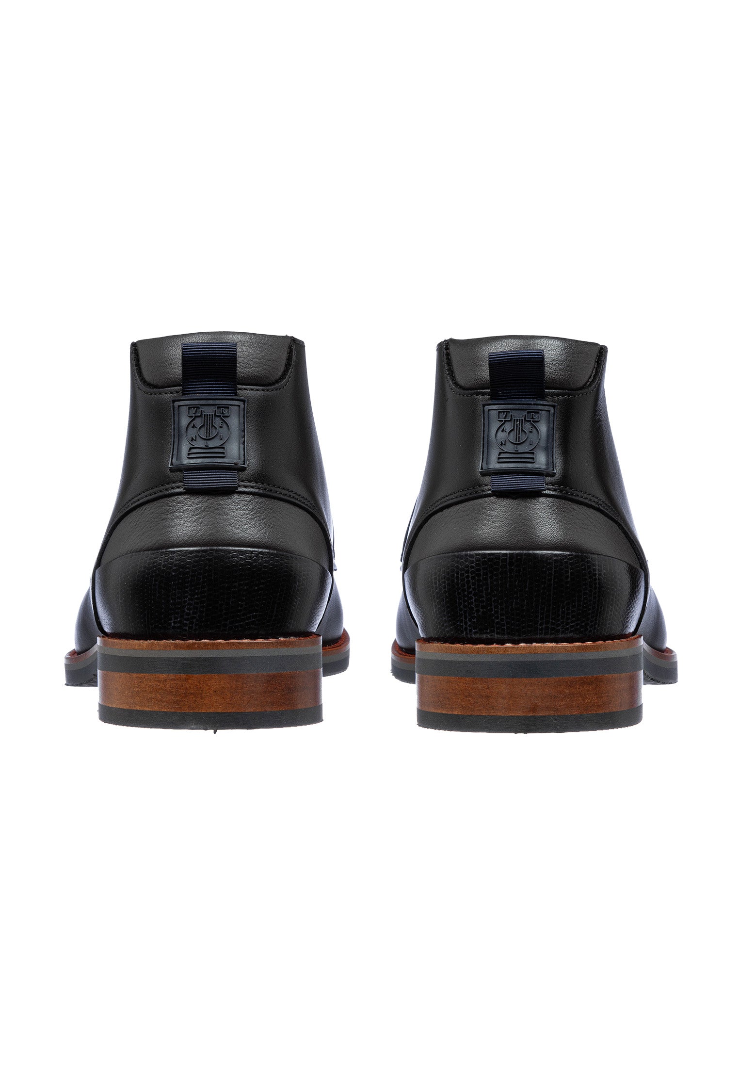 Zwart gladleren Amalfi halfhoge veterschoen