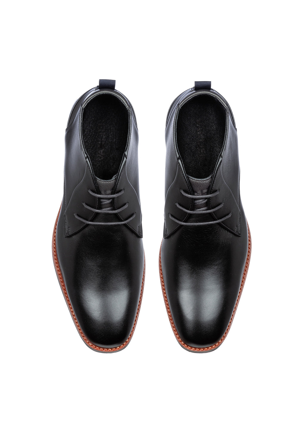 Zwart gladleren Amalfi halfhoge veterschoen