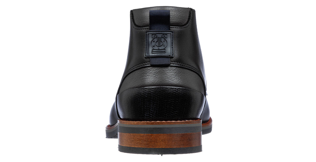Zwart gladleren Amalfi halfhoge veterschoen