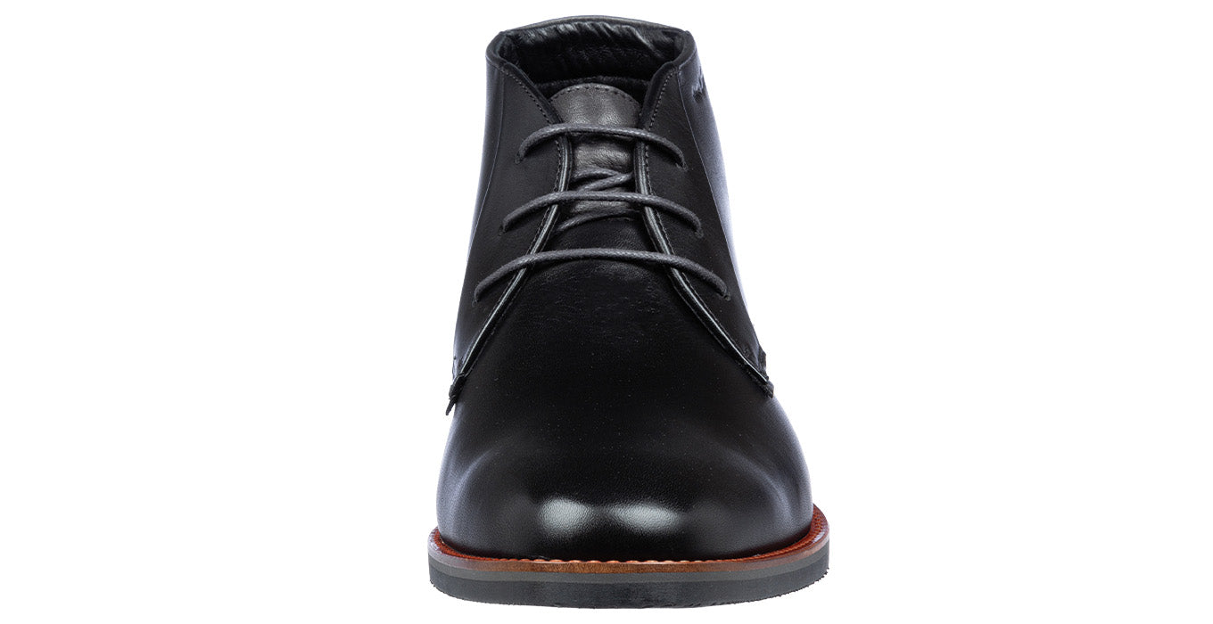 Zwart gladleren Amalfi halfhoge veterschoen