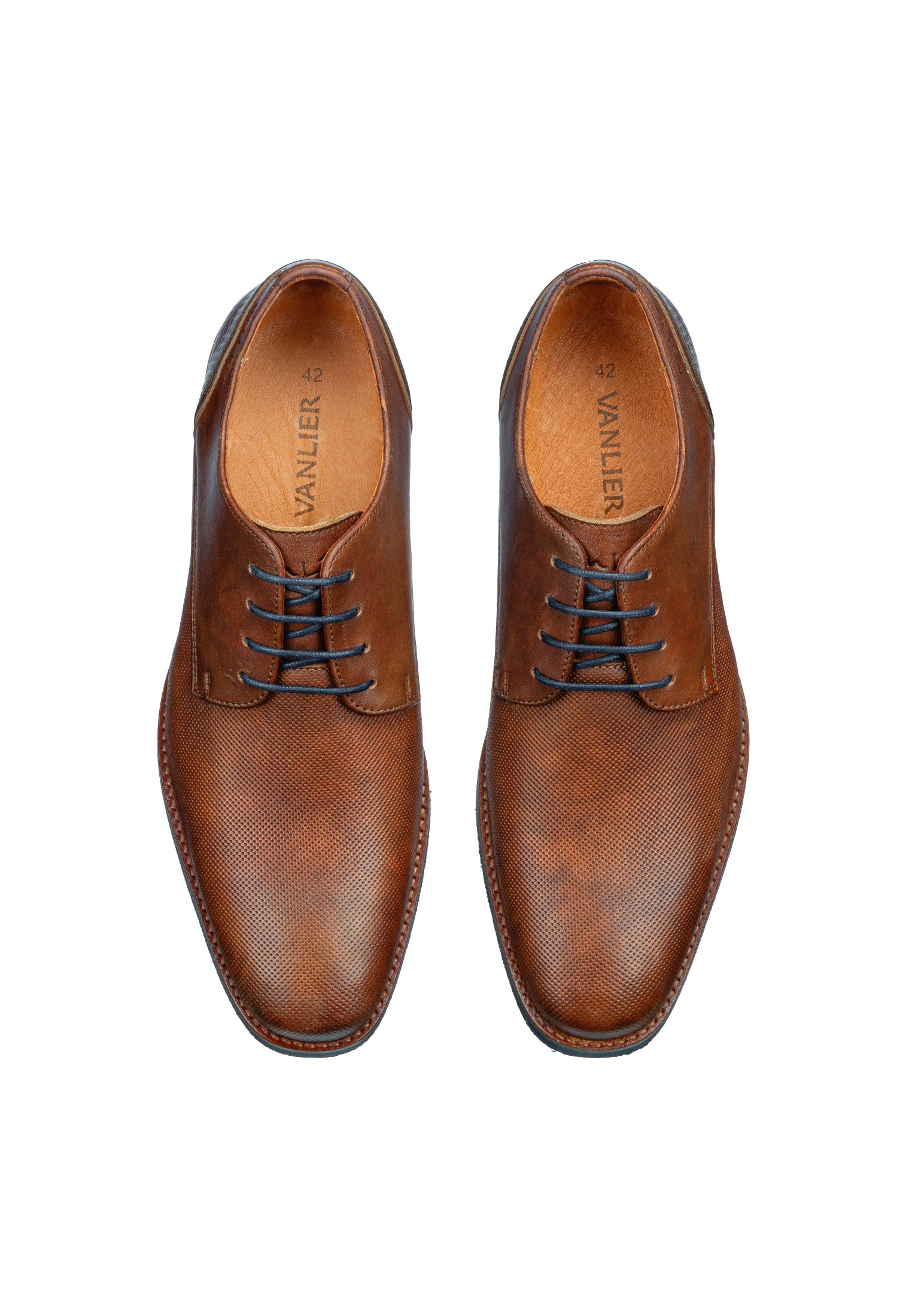 Licht cognac gladleren Amalfi veterschoen