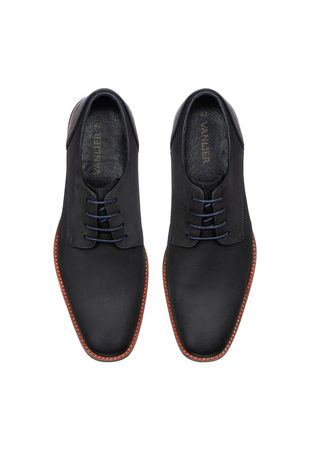 Zwart gladleren Amalfi veterschoen