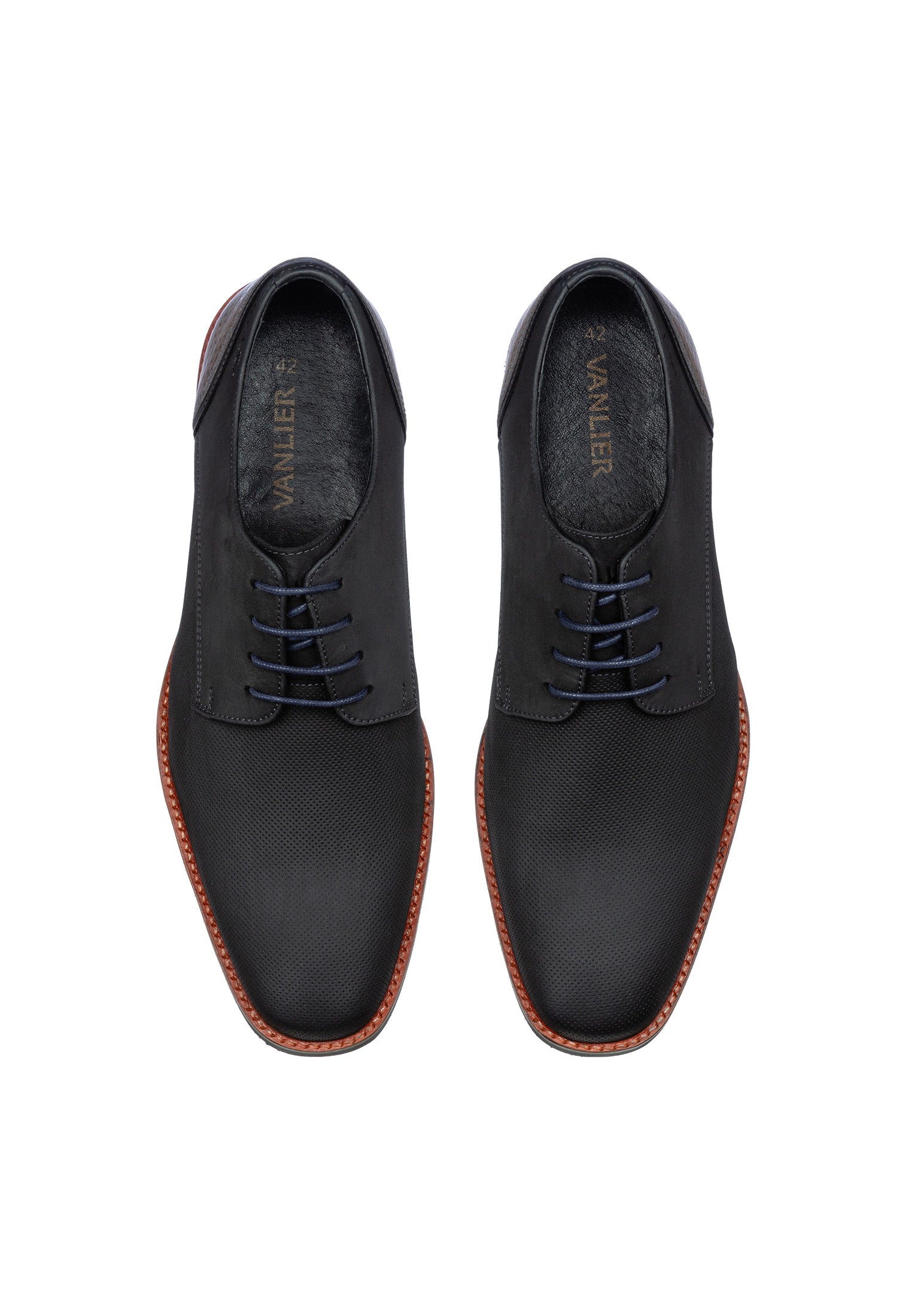 Zwart gladleren Amalfi veterschoen