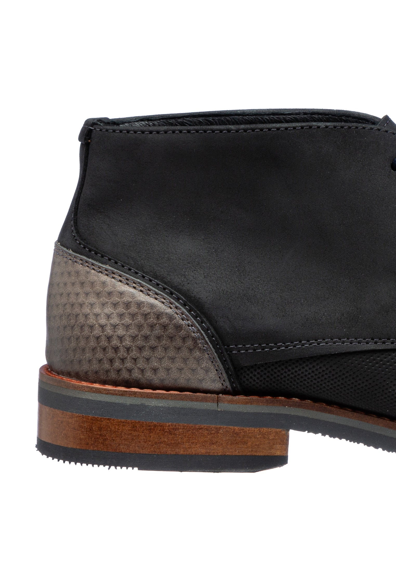 Zwart gladleren Amalfi halfhoge veterschoen