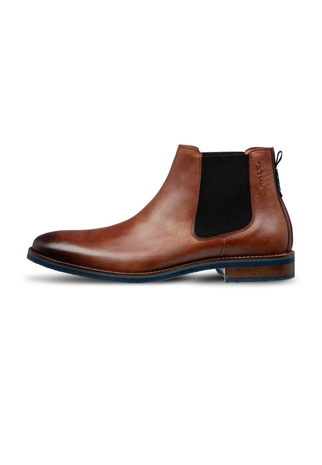 Cognac gladleren Amalfi chelsea boot