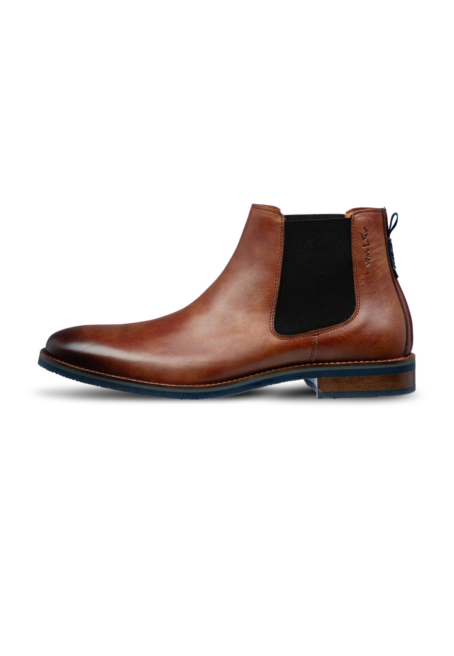 Cognac gladleren Amalfi chelsea boot