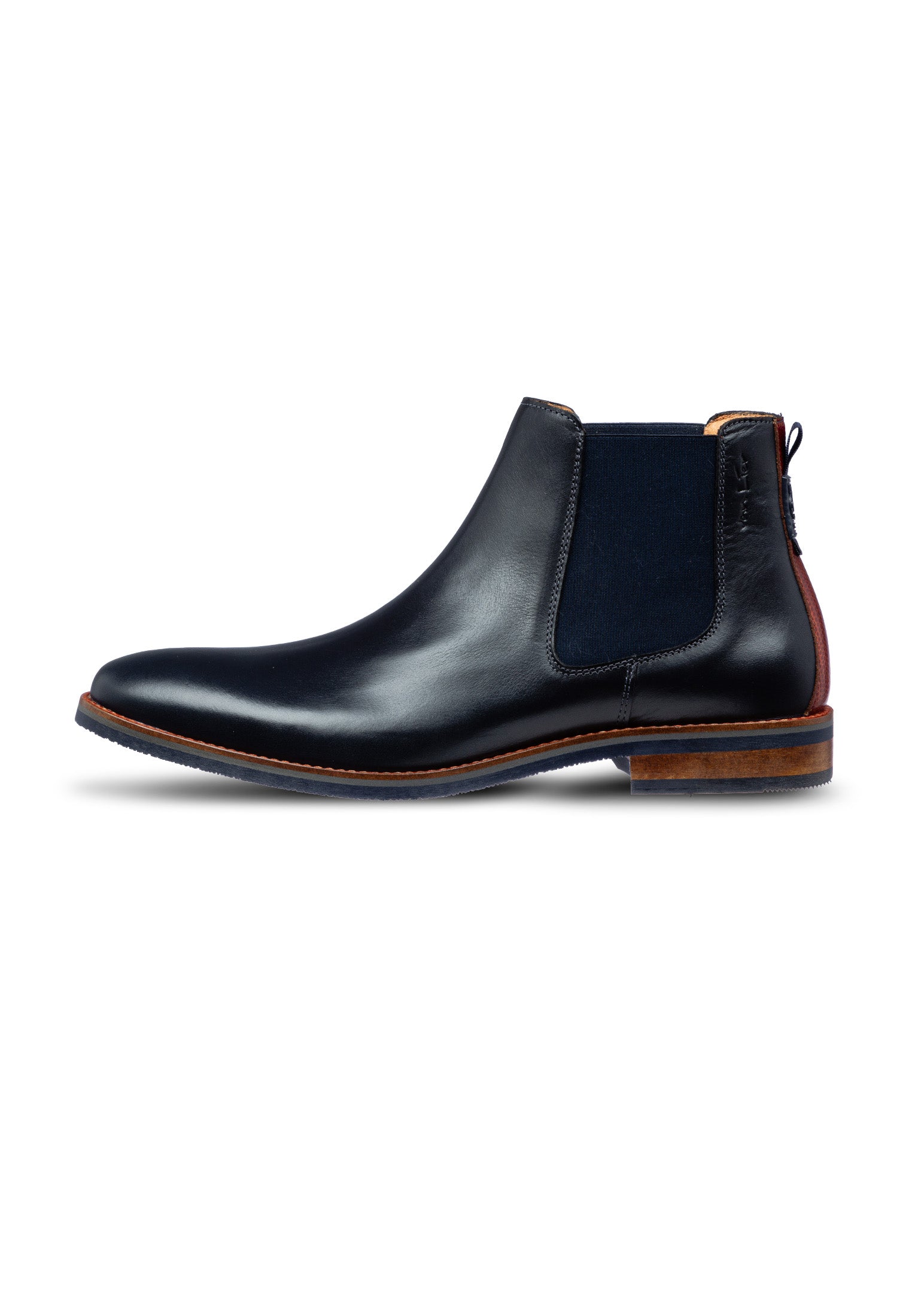 The sleek Navy Smooth Leather Amalfi Chelsea Boot – VANLIER