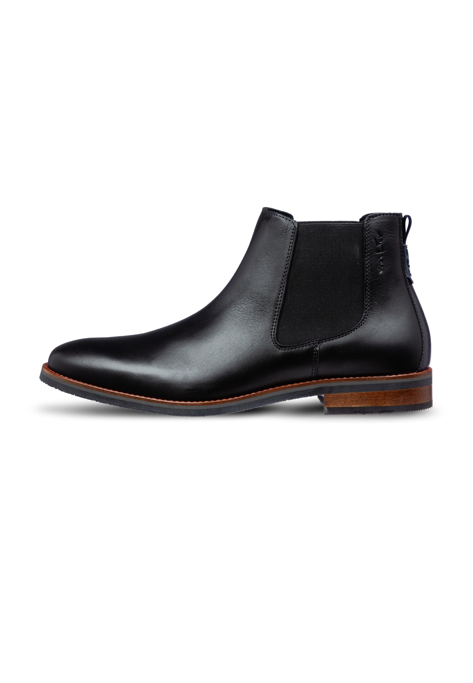 Zwart gladleren Amalfi chelsea boot
