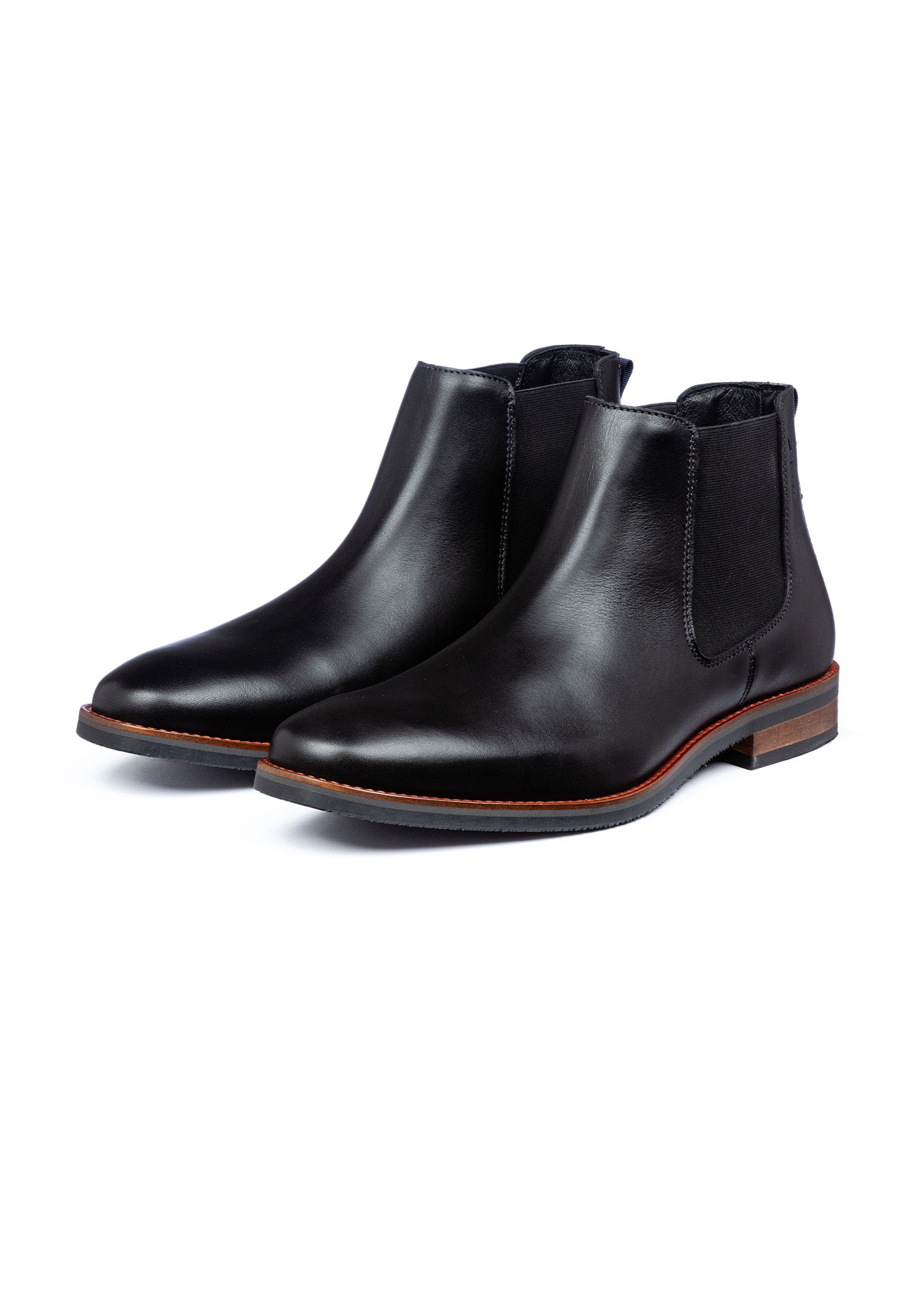 Zwart gladleren Amalfi chelsea boot