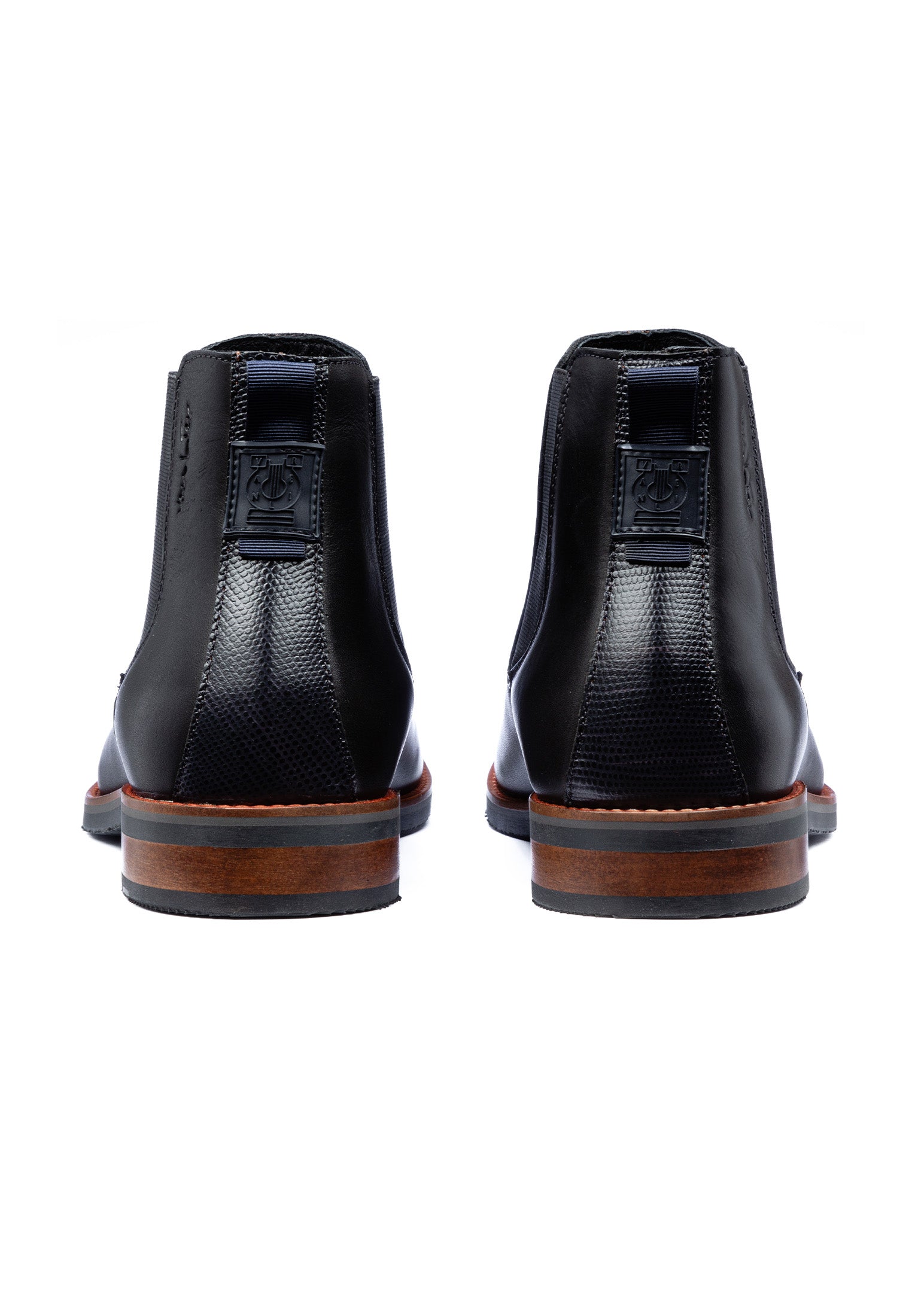 Zwart gladleren Amalfi chelsea boot