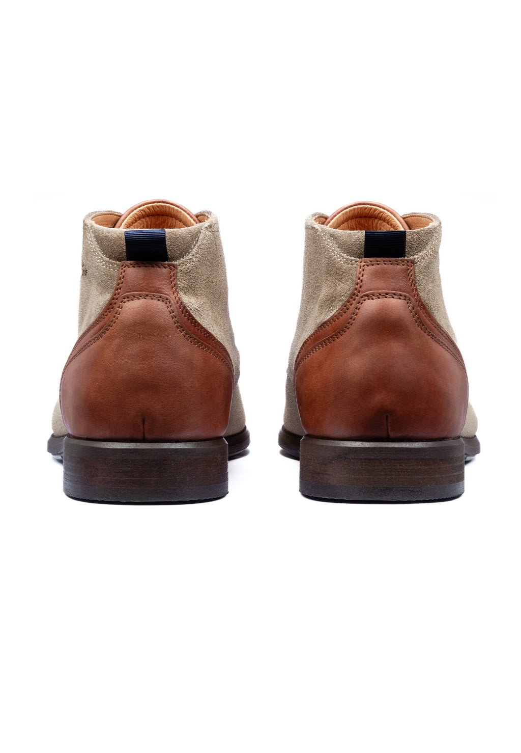 Taupe suède Erasmo halfhoge veterschoen