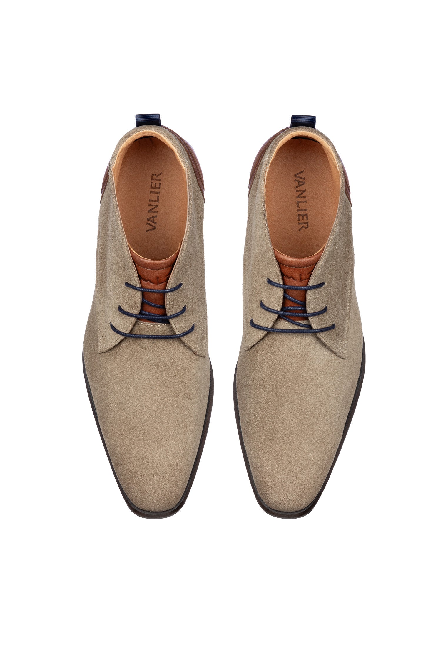 Taupe suède Erasmo halfhoge veterschoen