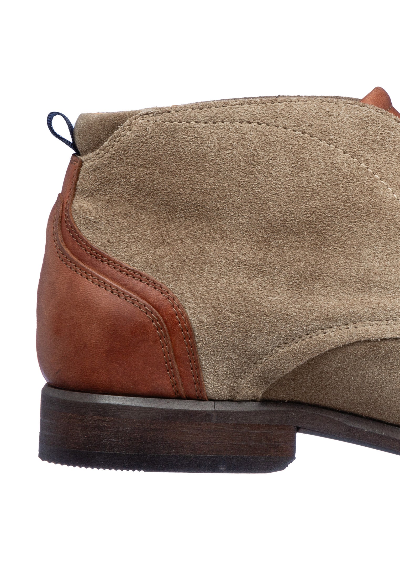 Taupe suède Erasmo halfhoge veterschoen