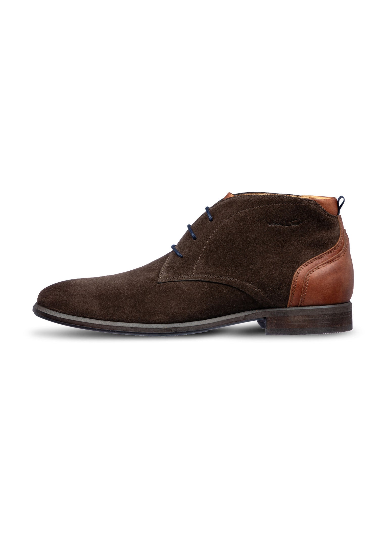 Bruin suède Erasmo halfhoge veterschoen