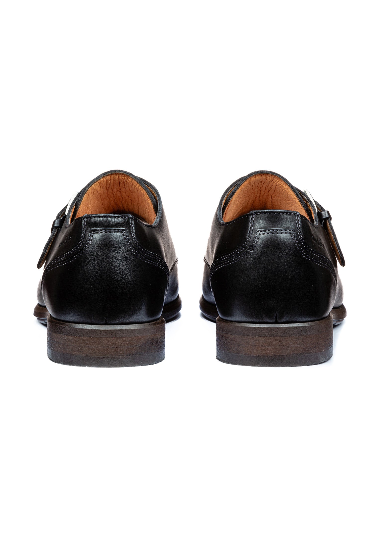 Zwart gladleren Erasmo gespschoen