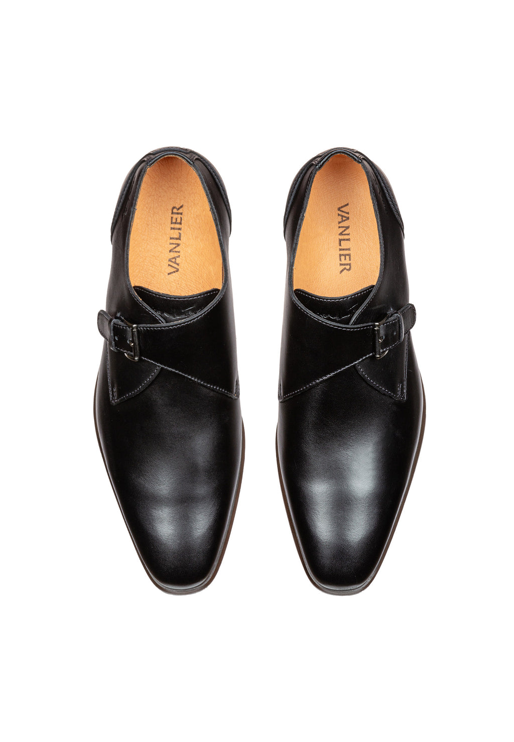 Zwart gladleren Erasmo gespschoen