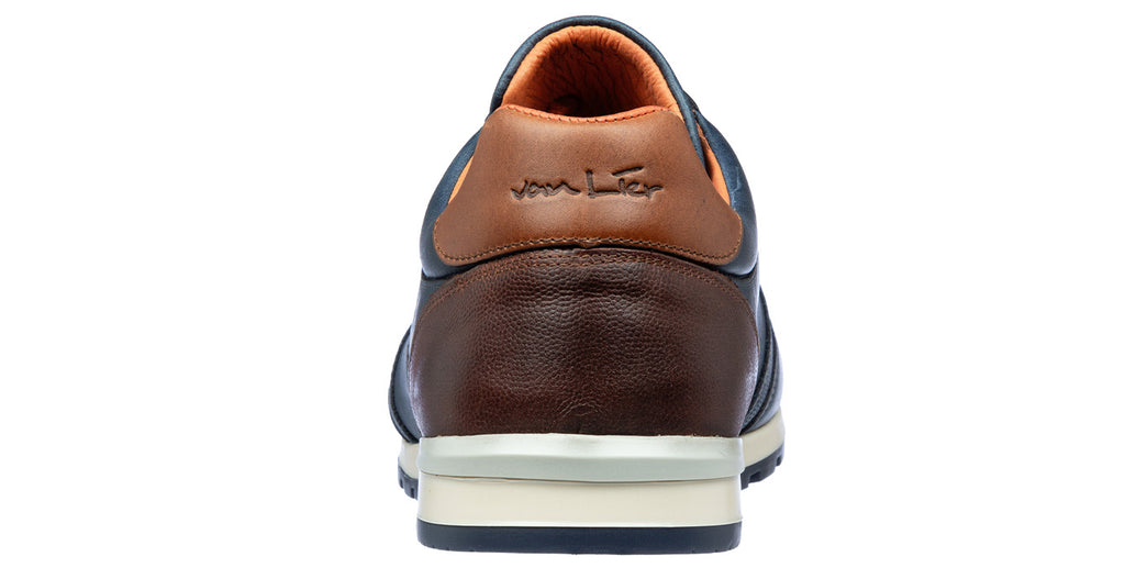 Blauw gladleren Anzano sneaker