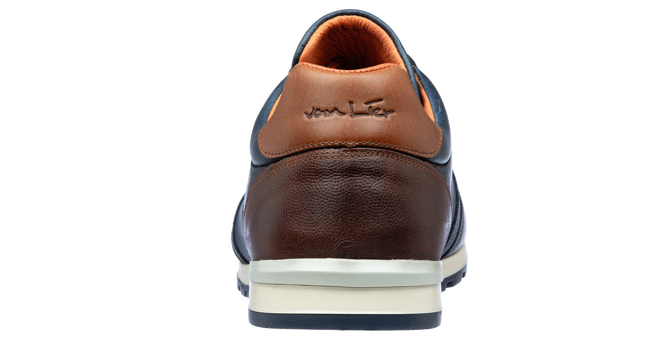 Blauw gladleren Anzano sneaker