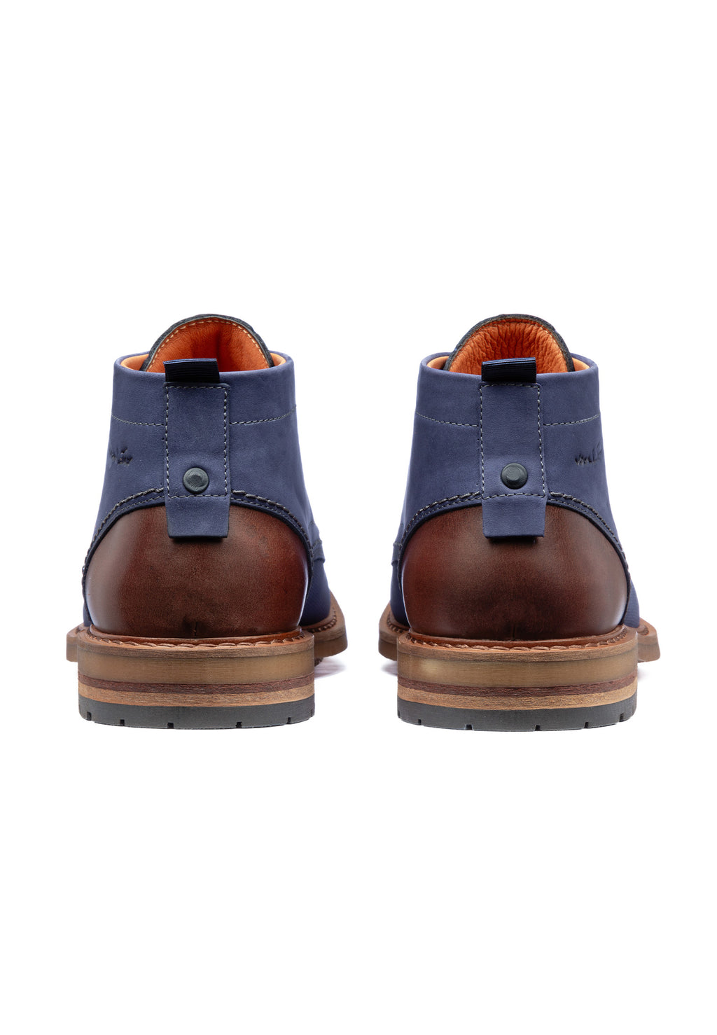 Blauw gladleren Dino halfhoge veterschoen