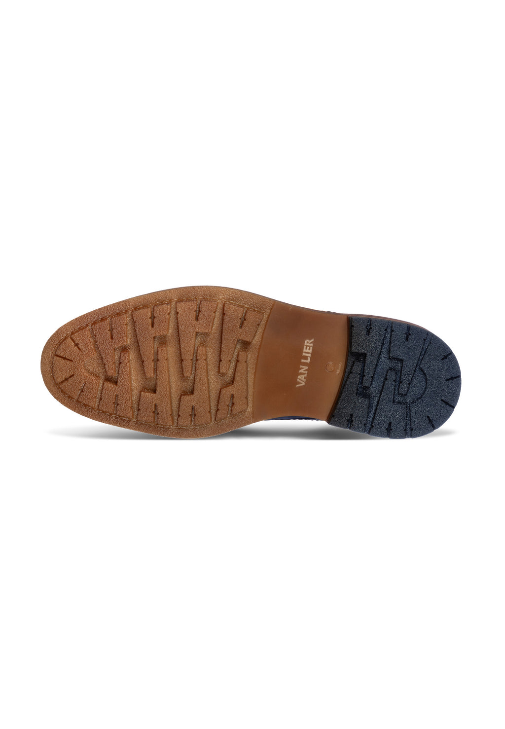 Blauw gladleren Dino halfhoge veterschoen
