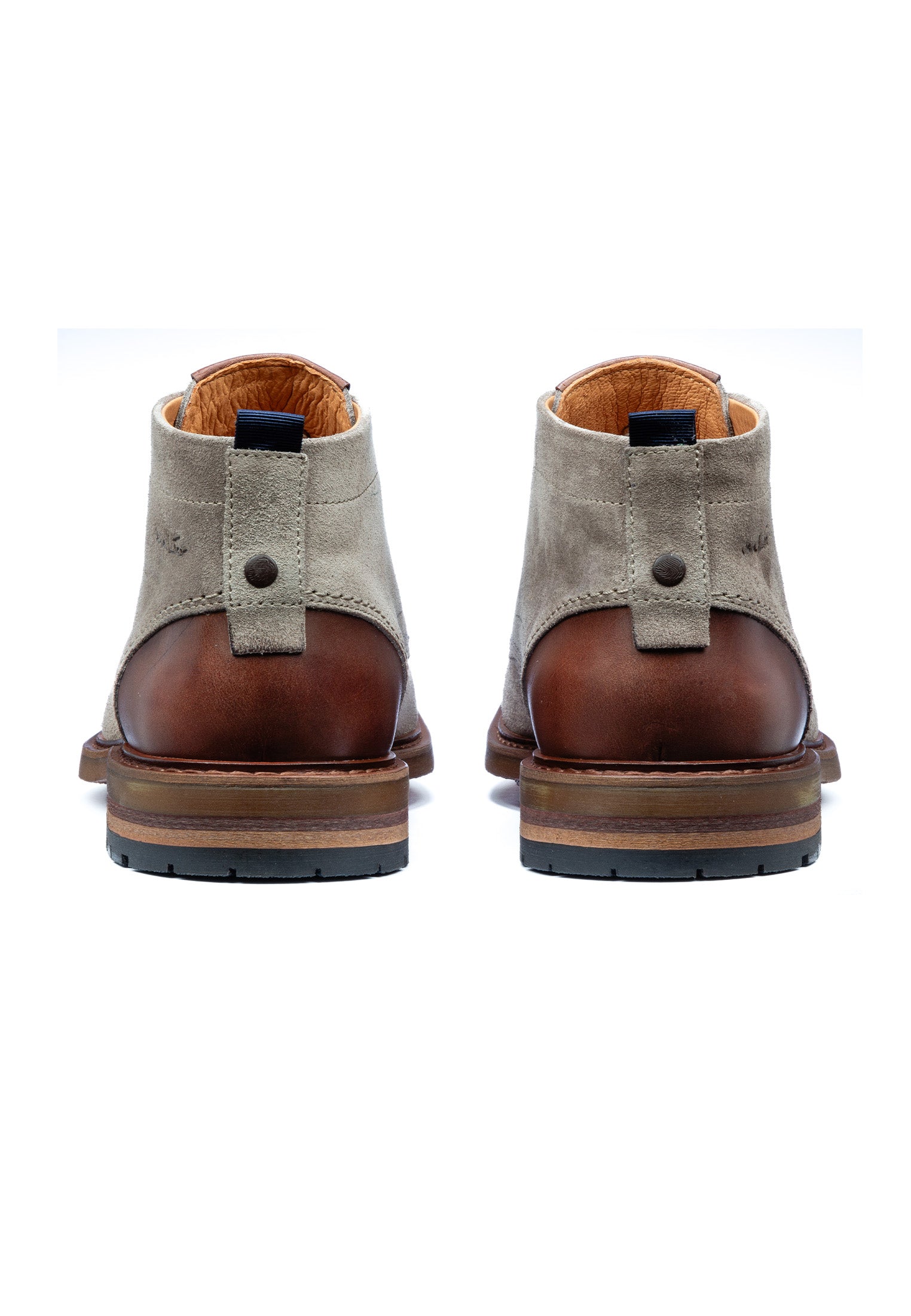 Taupe suède dino halfhoge veterschoen