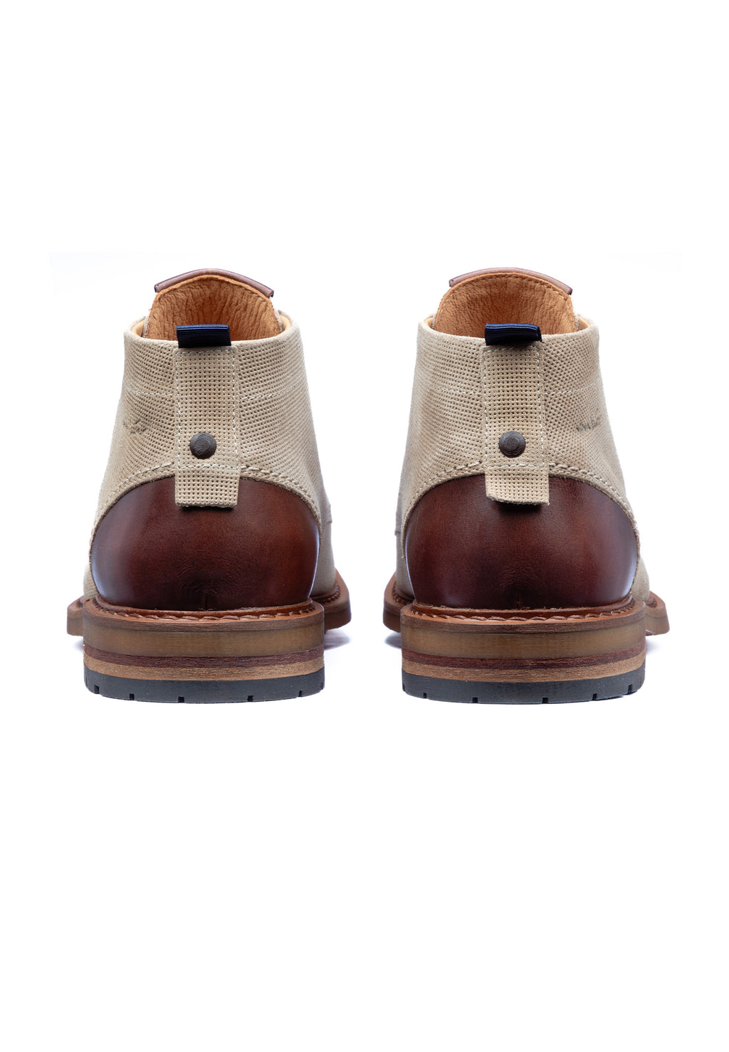 Licht taupe suède Dino halfhoge veterschoen