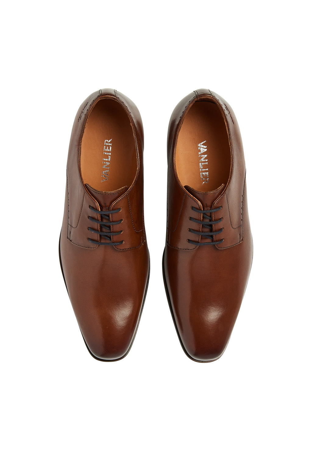Cognac smooth leather Santorini lace-up shoe