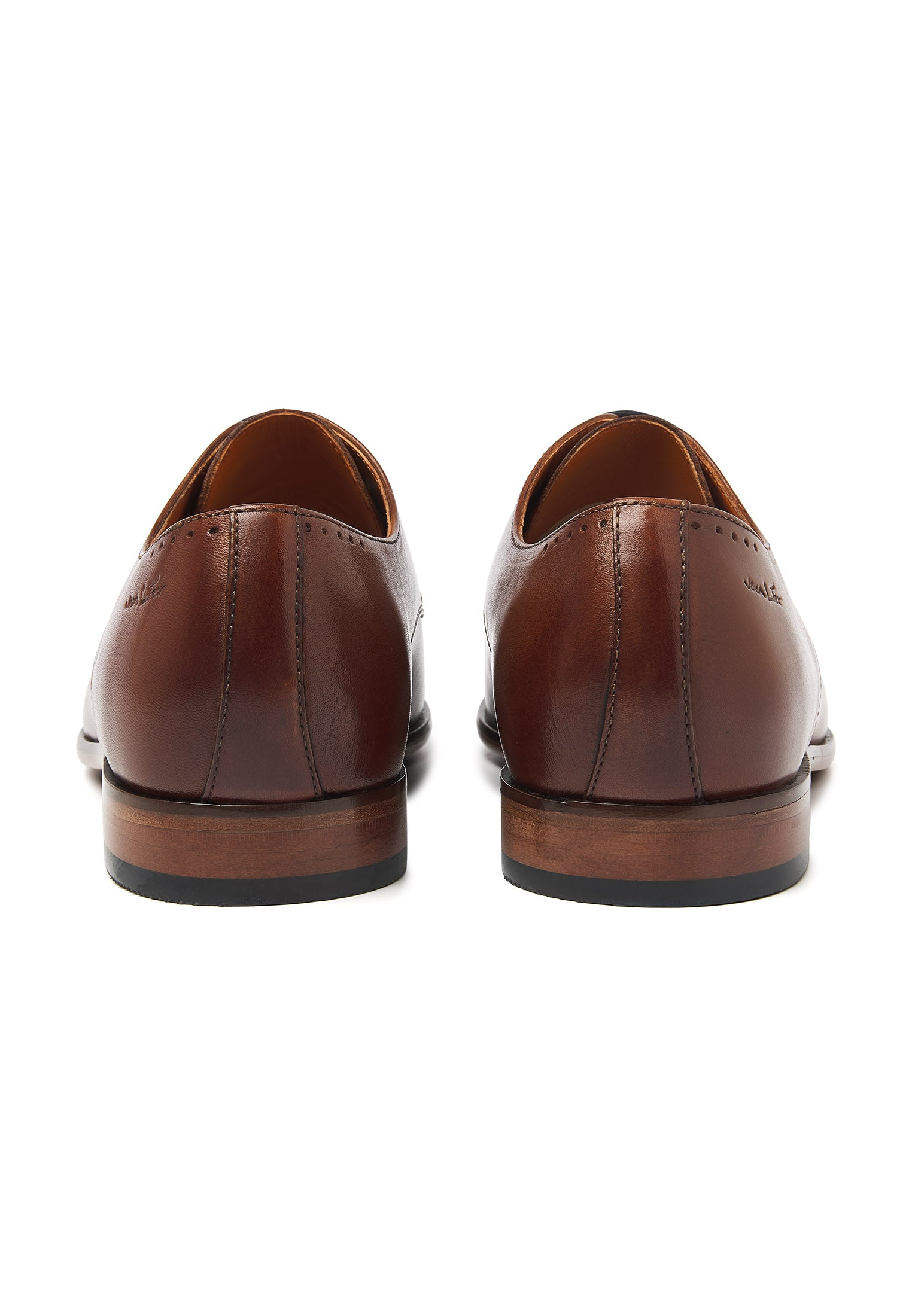 Cognac gladleren Santorini veterschoen