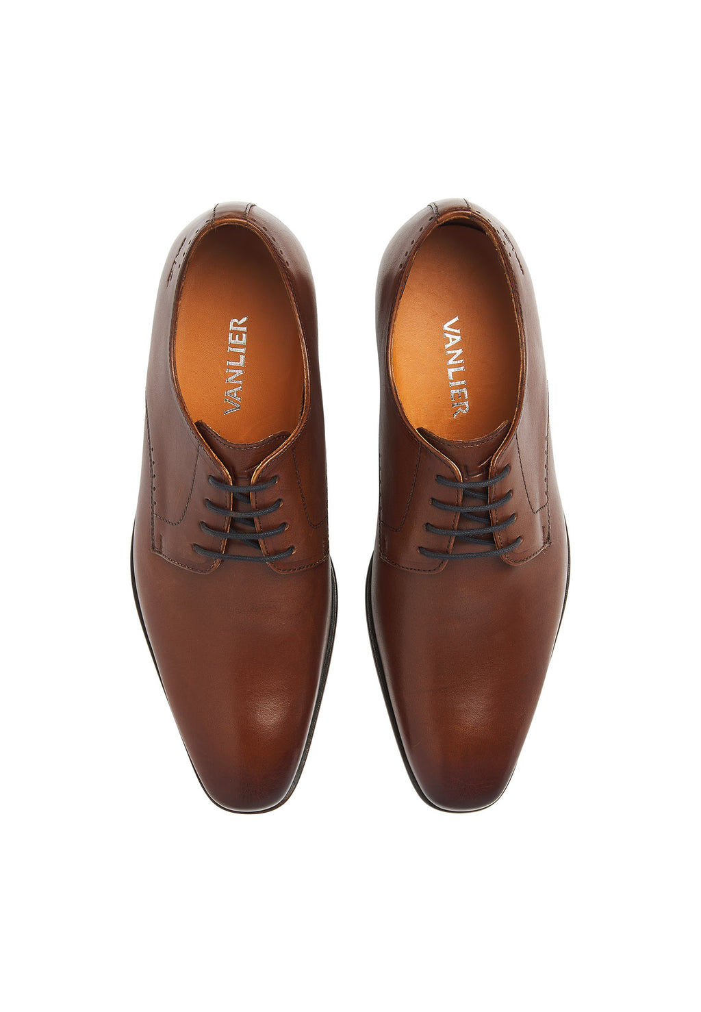 Cognac gladleren Santorini veterschoen