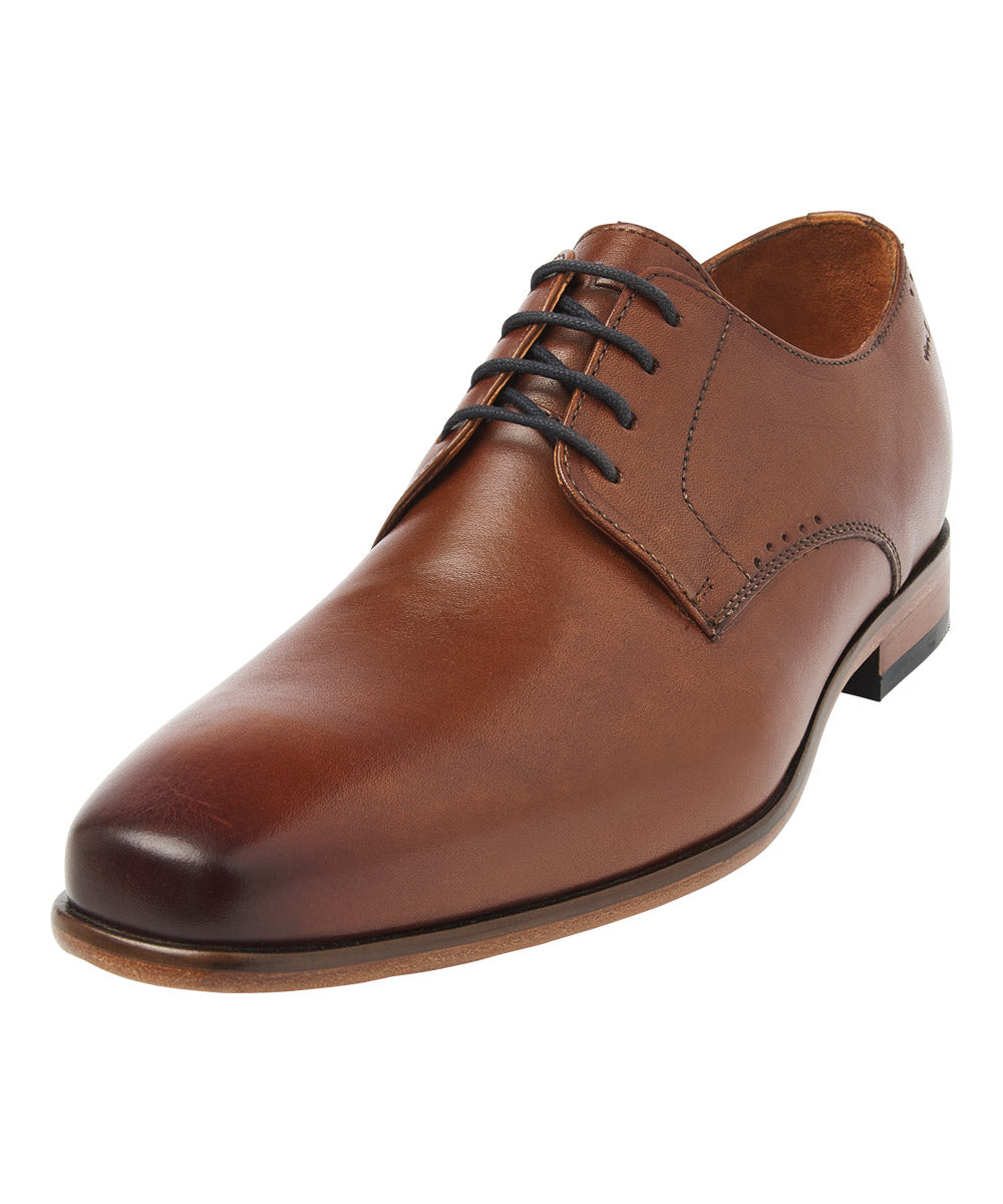 Cognac gladleren Santorini veterschoen